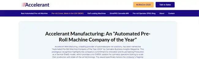 Accelerant Manufacturing recognition